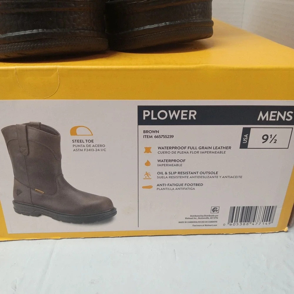 Herman Survivors Plower WP Pull On Steel Toe Work Boots Brown Men's Size 9.5 NWB